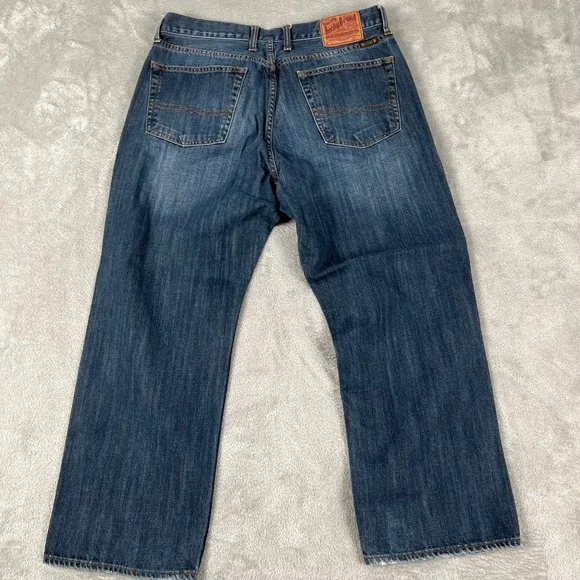 Lucky Brand Jeans Mens 36x27 181 Relaxed Straight Leg Short Inseam Dark Wash - Picture 2 of 12